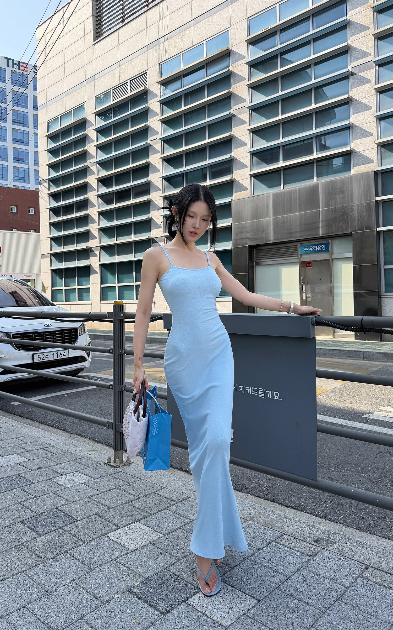 Hydrae Ribbed Spaghetti Strap Bodycon Maxi Dress