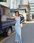 Hydrae Ribbed Spaghetti Strap Bodycon Maxi Dress