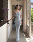 Hydrae Ribbed Spaghetti Strap Bodycon Maxi Dress