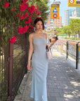 Hydrae Ribbed Spaghetti Strap Bodycon Maxi Dress