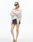 IAMXIAA Soft Stripe Oversized Shirt