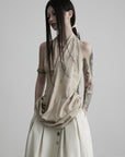 DOINDULGE Halter Neck Draped Tank Top