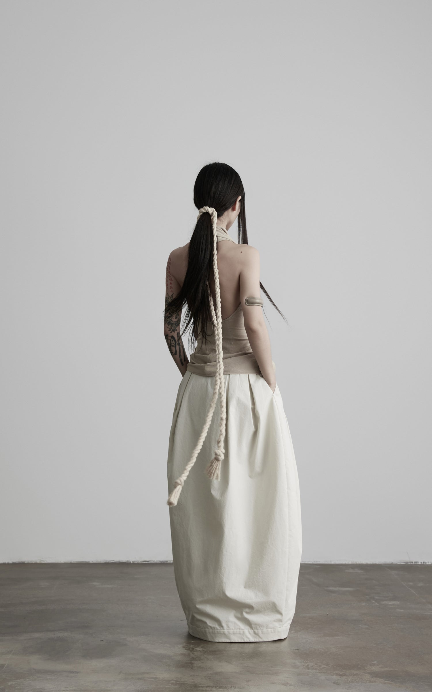 DOINDULGE Halter Neck Draped Tank Top