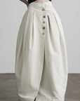 DOINDULGE High Waist Pleated Wrap Maxi Skirt