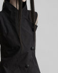 DOINDULGE High Collar Longline Vest Dress