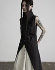 DOINDULGE High Collar Longline Vest Dress