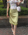 Hydrae Sheer Layered Bias Cut Midi Skirt
