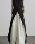 DOINDULGE High Collar Longline Vest Dress