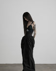 DOINDULGE Corset Waist Gathered Maxi Skirt