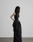 DOINDULGE Corset Waist Gathered Maxi Skirt