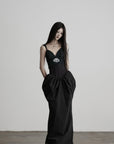 DOINDULGE Corset Waist Gathered Maxi Skirt