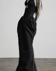 DOINDULGE Corset Waist Gathered Maxi Skirt