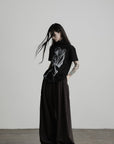 DOINDULGE High Stretch Ribbed Graphic T-Shirt