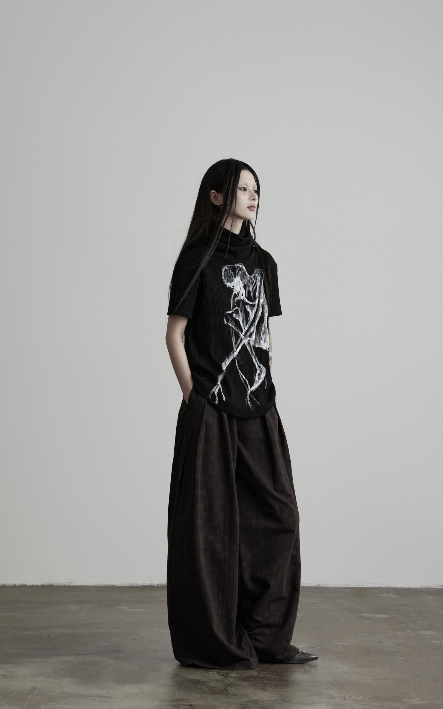 DOINDULGE High Waist Pleated Wide Leg Pants
