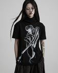 DOINDULGE High Stretch Ribbed Graphic T-Shirt