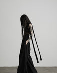 DOINDULGE One-Shoulder Sheer Draped Mini Dress