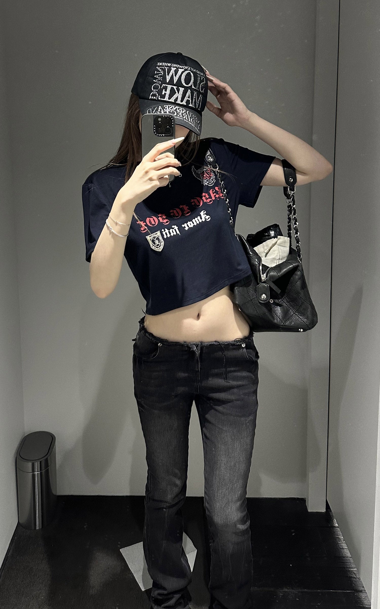 Rase le sol Low-Rise Washed Flared Pants