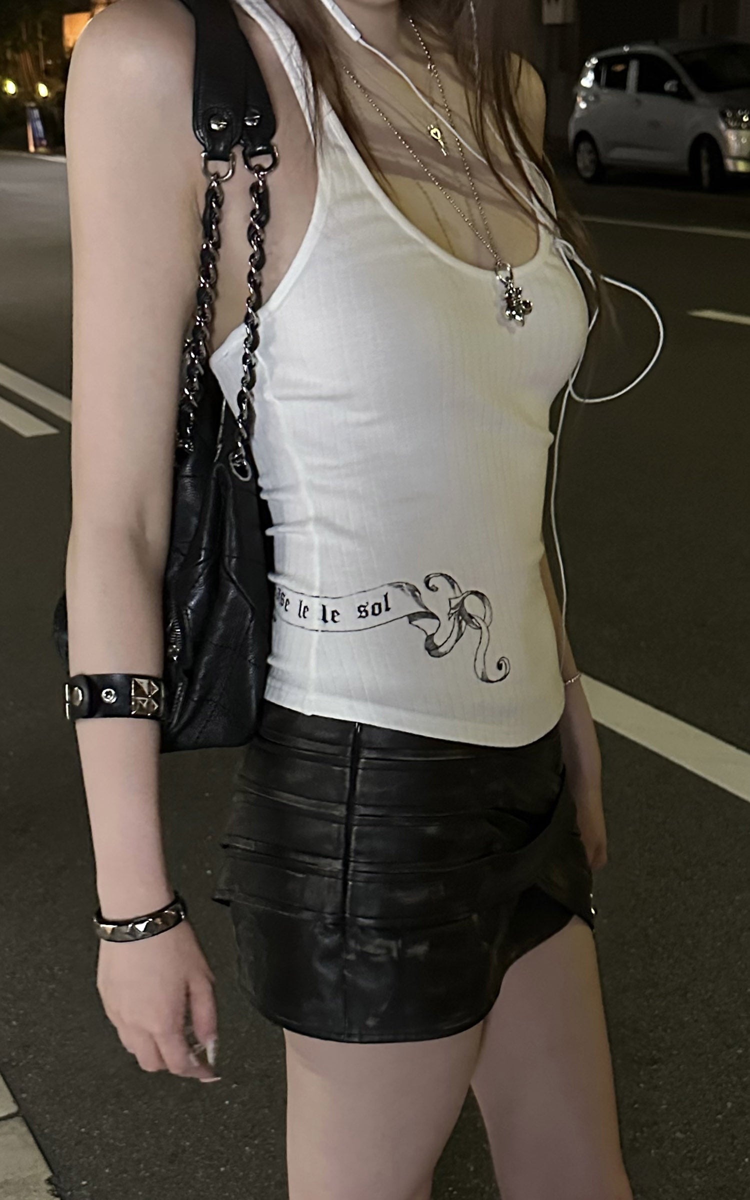 Rase le sol Ribbed Racerback Graphic Tank Top
