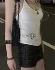 Rase le sol Ribbed Racerback Graphic Tank Top