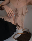 ROVENTE Blush Ruffle Tie Cami Top