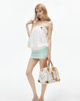 IAMXIAA Mint Ruched Micro Mini Skirt