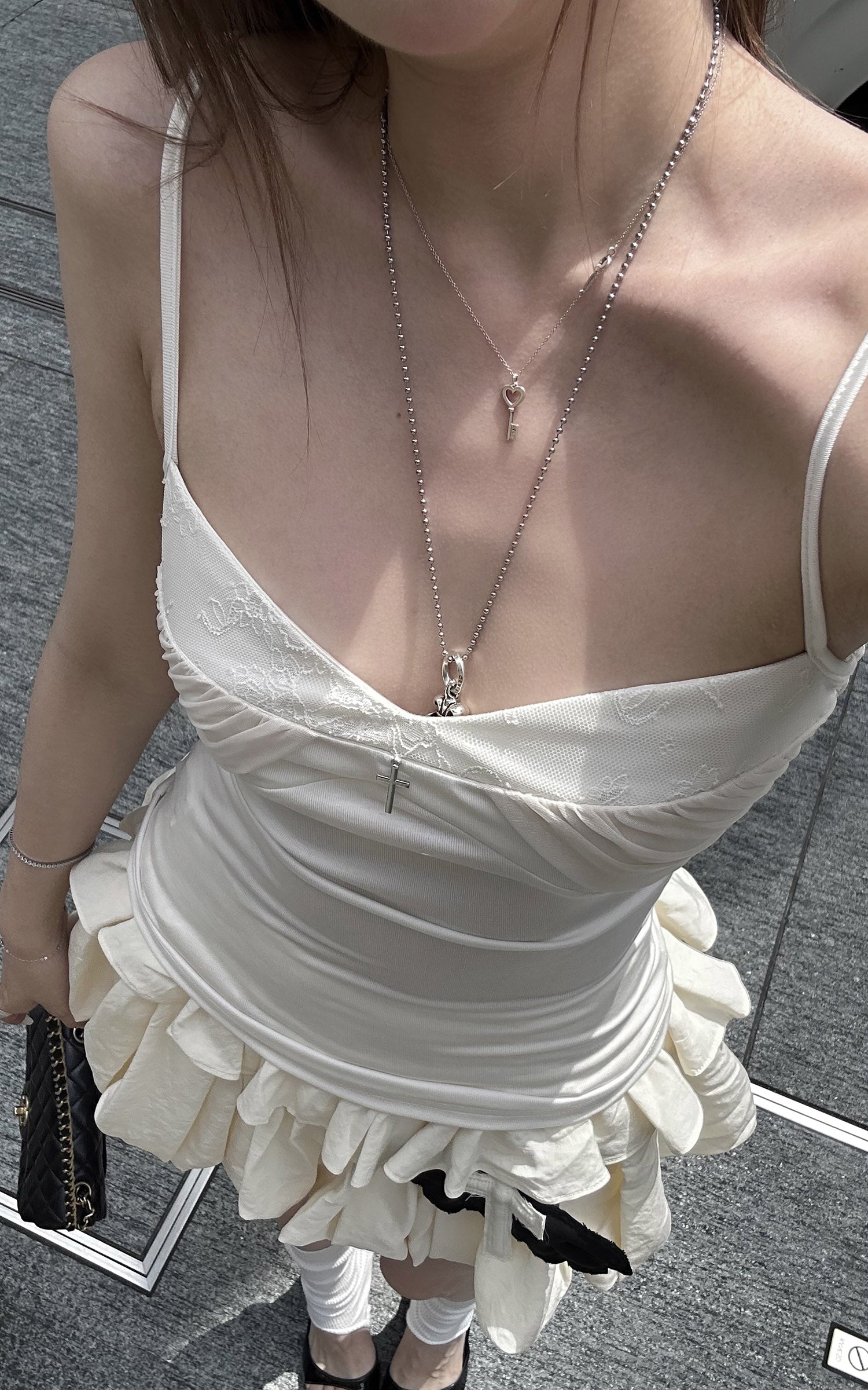Rase le sol Lace-Trim Ruched Camisole Top