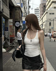 Rase le sol Ribbed Racerback Graphic Tank Top
