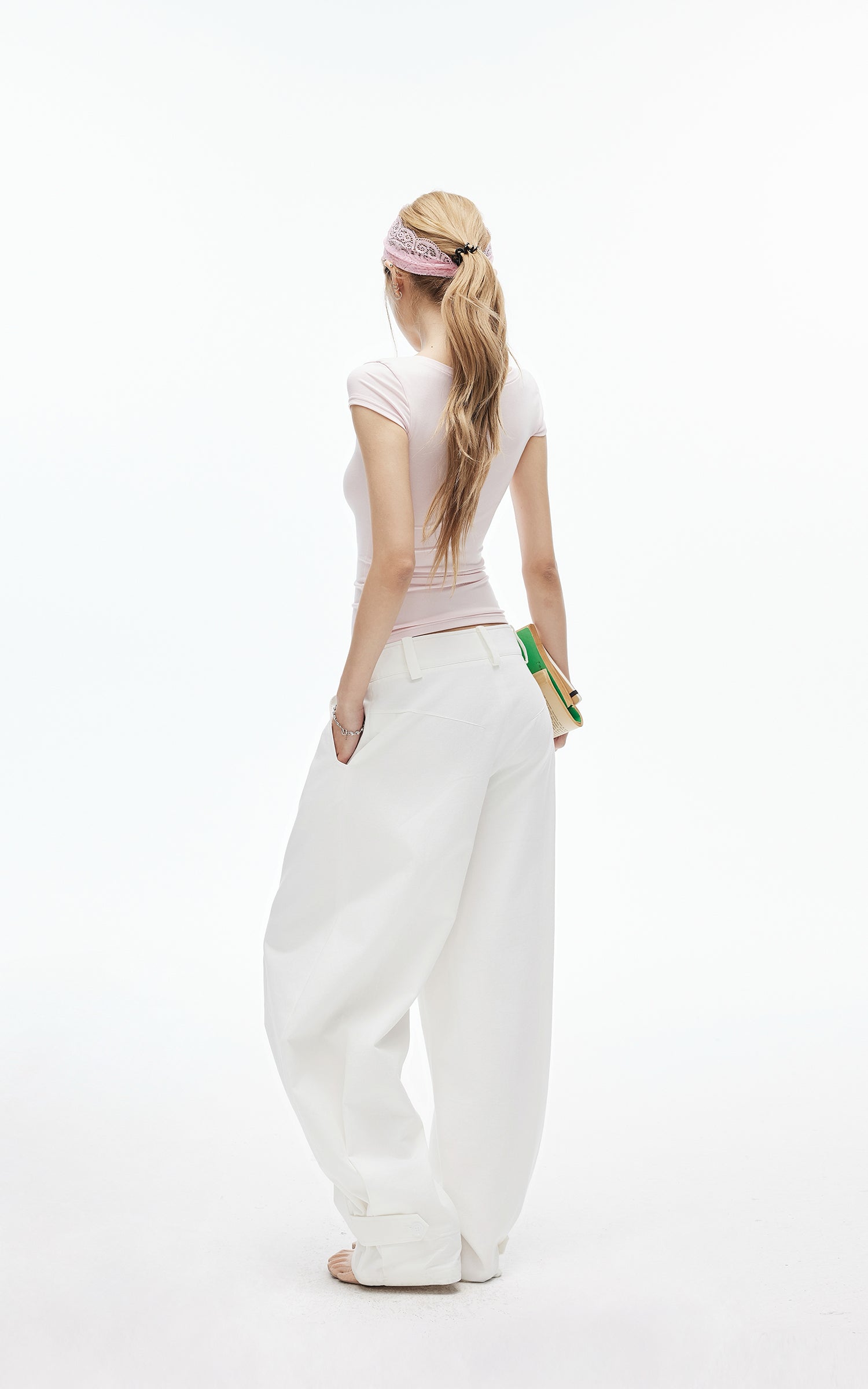 IAMXIAA Adjustable Hem Balloon Wide-Leg Pants