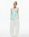 IAMXIAA Adjustable Hem Balloon Wide-Leg Pants