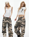 IAMXIAA Camo Wide-Leg Utility Pants