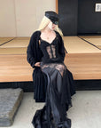 Rase le sol Sheer Lace Paneled Slip Maxi Dress
