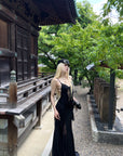 Rase le sol Sheer Lace Paneled Slip Maxi Dress