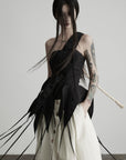 DOINDULGE One-Shoulder Asymmetric Sculptural Corset Top