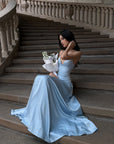 ROVENTE Lace-Up Satin Maxi Dress