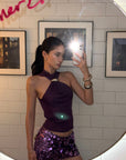 ROVENTE Sequin Embellished Mini Skirt