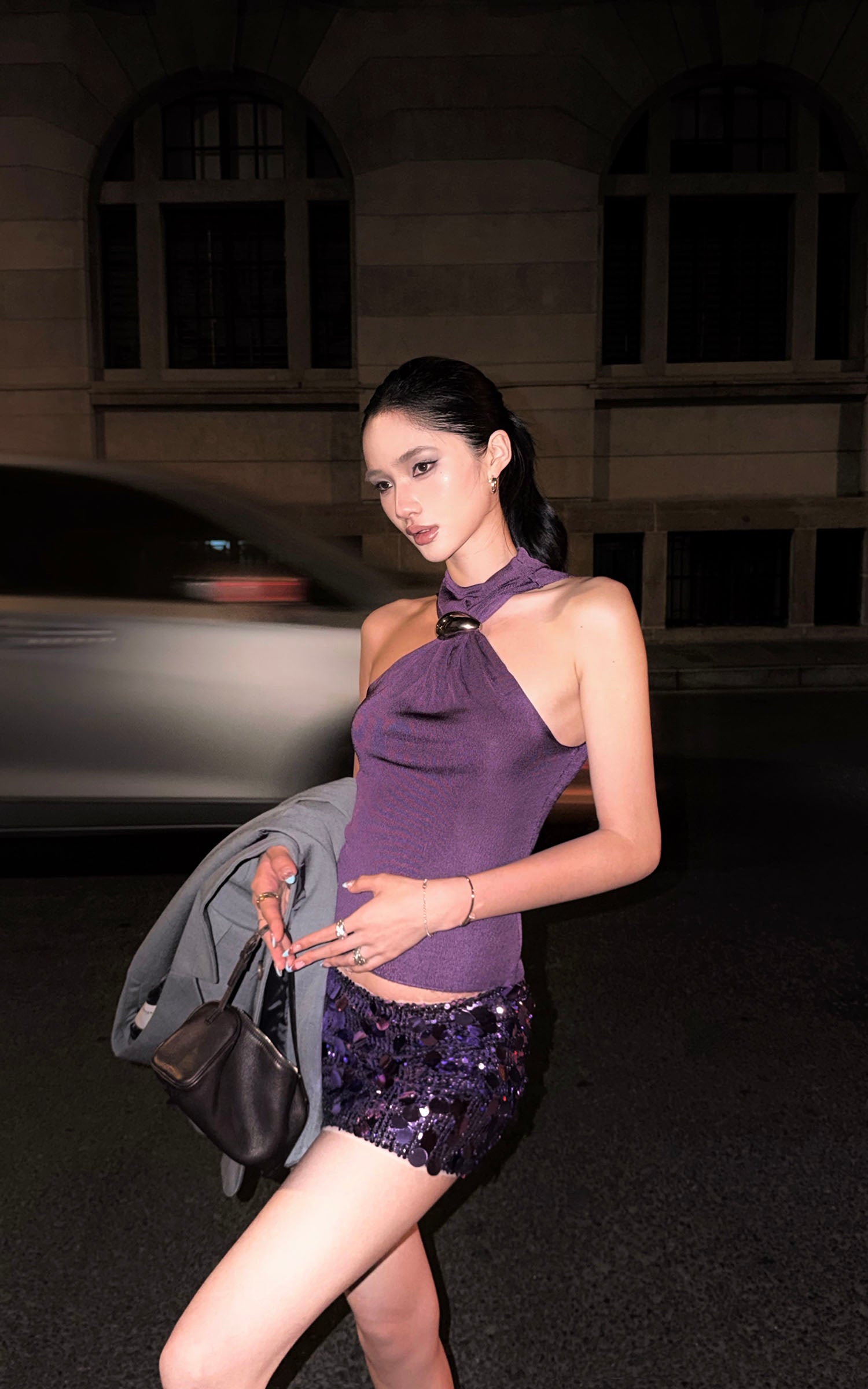 ROVENTE Sequin Embellished Mini Skirt