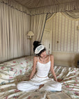 WARDEN EDGE Ruffled Sleeping Beauty Embroidered Floral Sleep Eye Mask