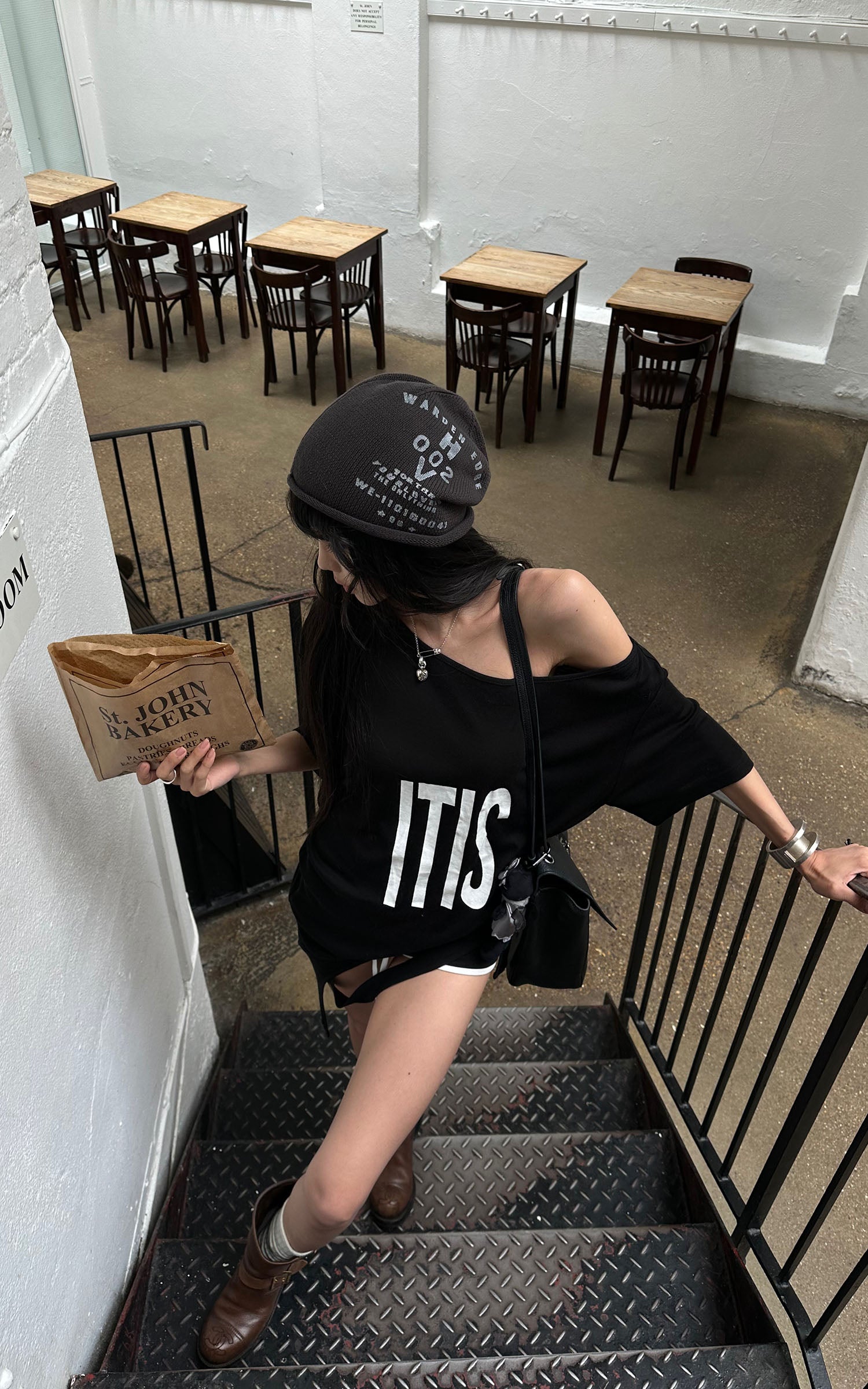 WARDEN EDGE Oversized Asymmetric Graphic T-Shirt
