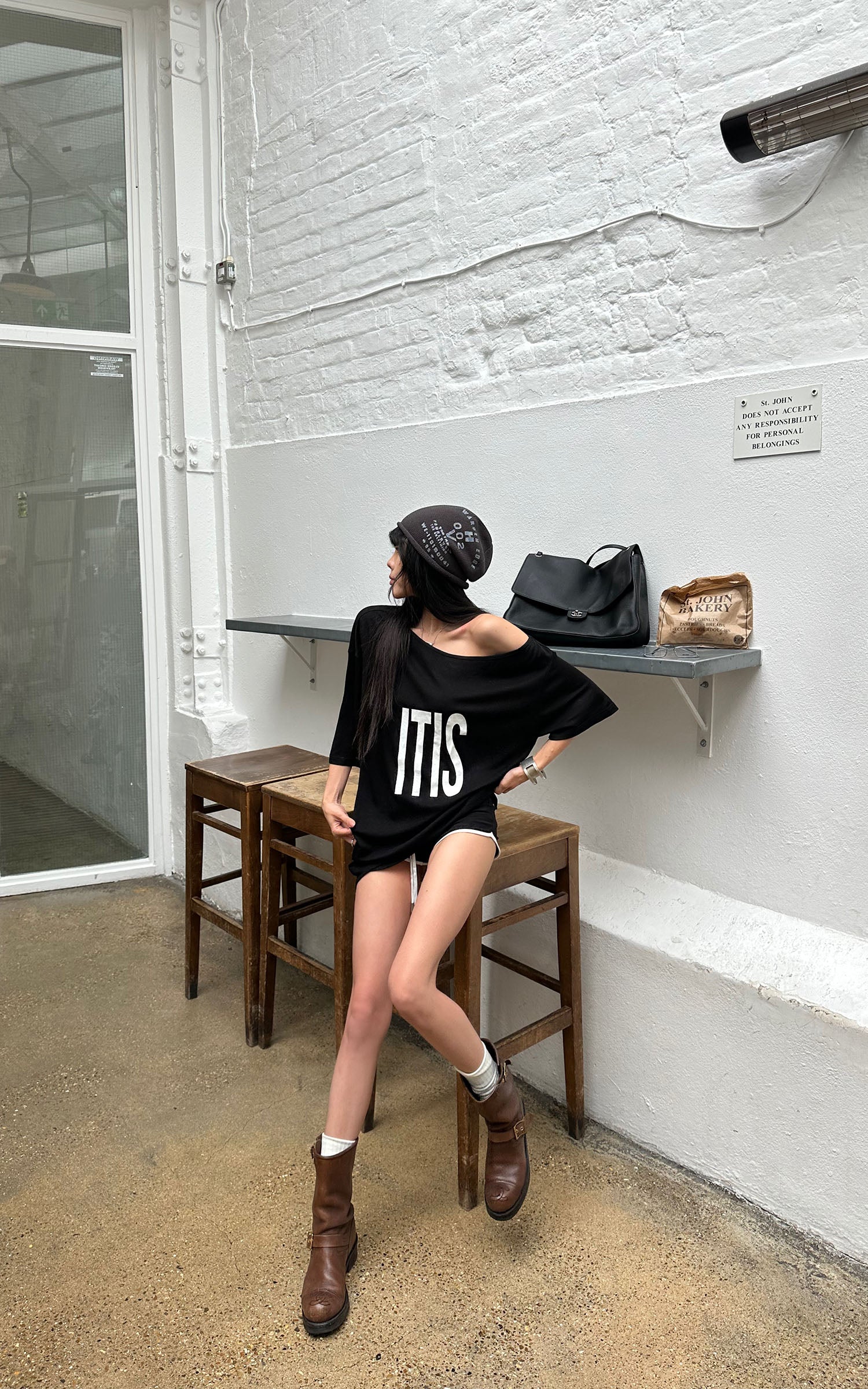 WARDEN EDGE Oversized Asymmetric Graphic T-Shirt