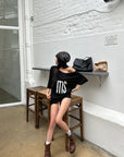 WARDEN EDGE Oversized Asymmetric Graphic T-Shirt