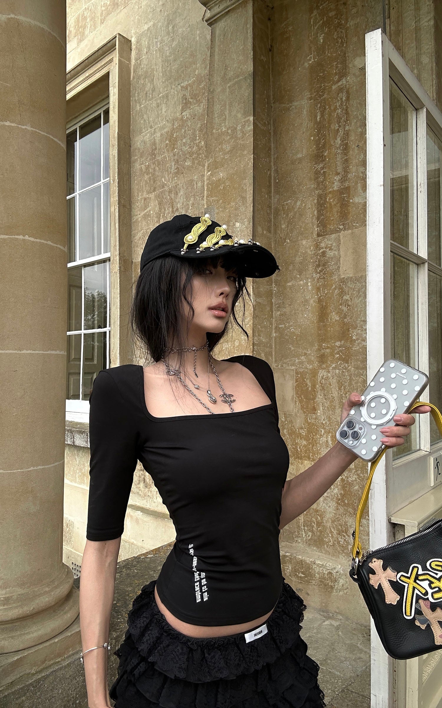 WARDEN EDGE Sculpted Square Neck Fitted Top
