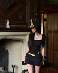 WARDEN EDGE Sculpted Square Neck Fitted Top