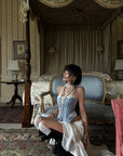WARDEN EDGE Lace Trim Satin Corset Top
