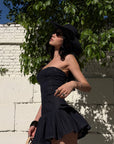 ROVENTE Sculpted Strapless Corset Mini Dress with Flared Hem