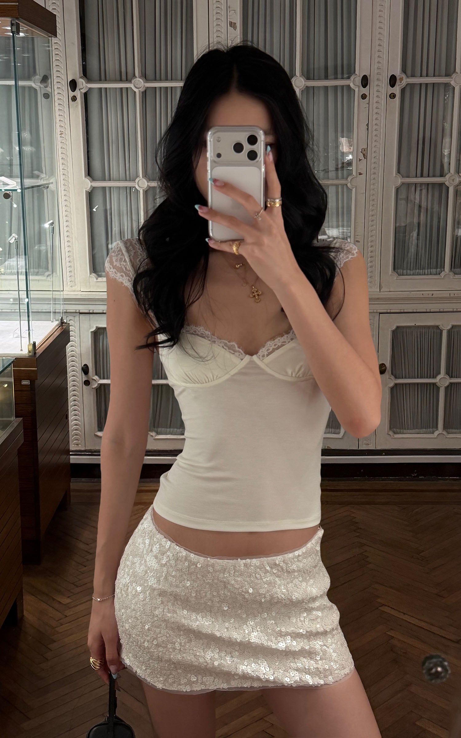 ROVENTE Lace Trim Sculpting Camisole Top