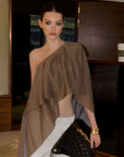 0122stepll Asymmetric Draped One-Shoulder Top
