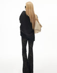 IAMXIAA Rhinestone Logo Lace Hem Oversized T-Shirt