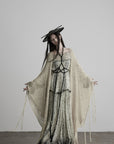 DOINDULGE Off-Shoulder Shirred Ruffle Maxi Dress