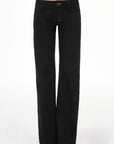 IAMXIAA Low-Rise Dark Wash Flared Denim Jeans with Clean Seam Wide Leg Fit