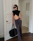 ROVENTE Faux Two-Piece Flared Pants